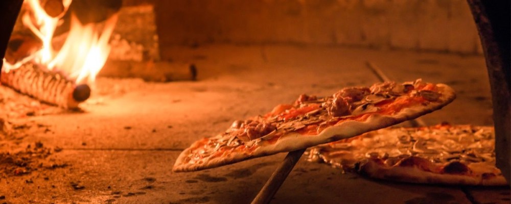 pizza in wood oven